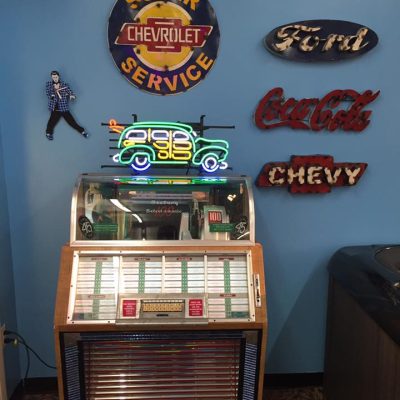 Jukebox with neon signs